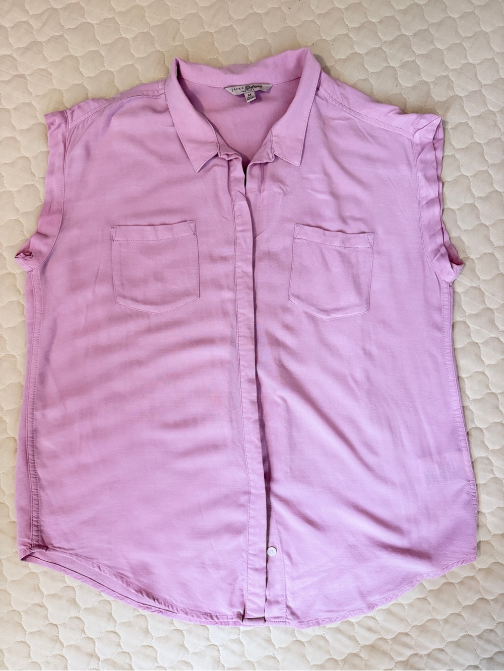 Jachs Sleeveless Button-Down Shirt in Light Lavender Pink